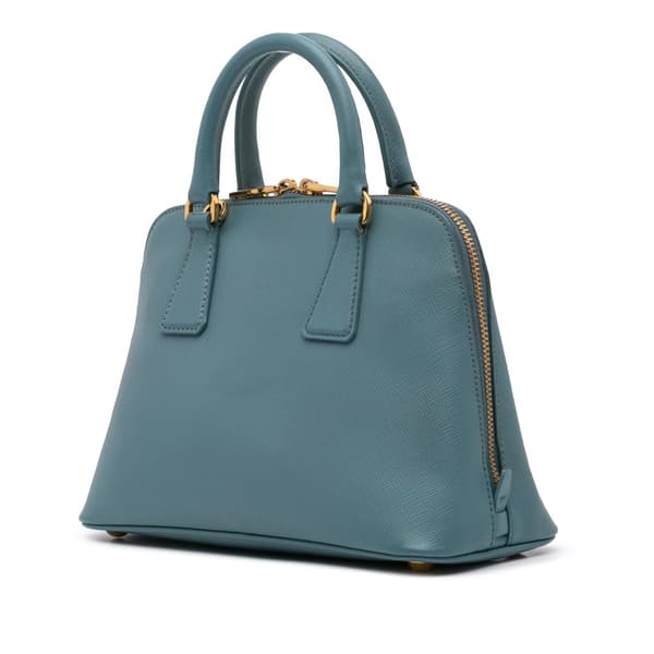 Pre-owned Prada Small Saffiano Lux Promenade Blue