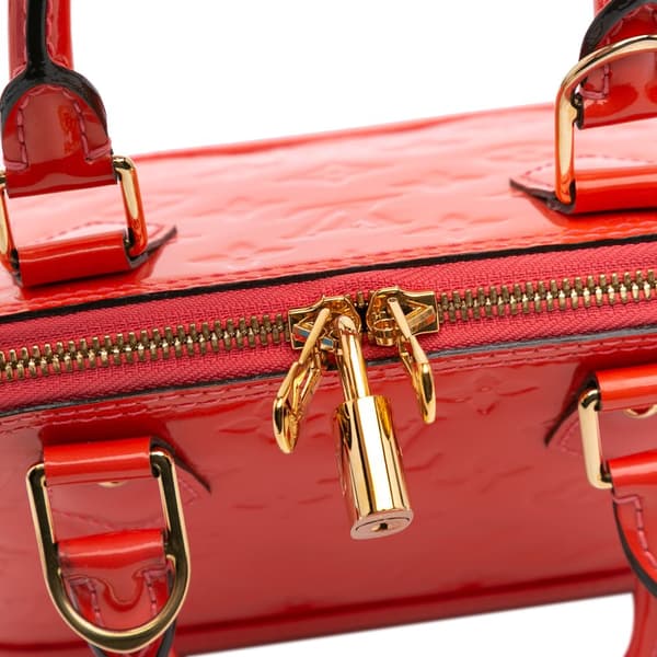 Pre-owned Louis Vuitton Monogram Vernis Alma BB Red