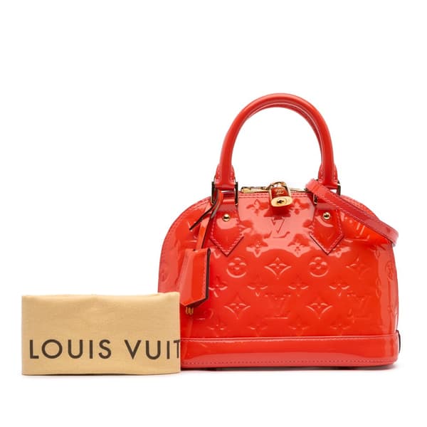 Pre-owned Louis Vuitton Monogram Vernis Alma BB Red