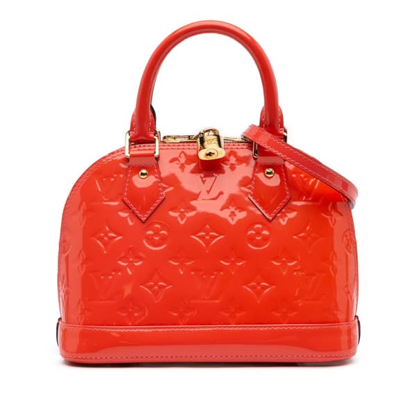Pre-owned Louis Vuitton Monogram Vernis Alma BB Red