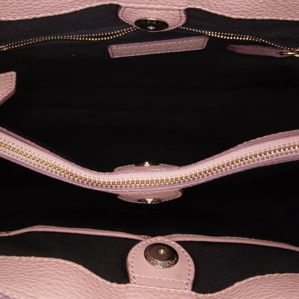 Pre-owned Burberry Medium Leather and House Check Banner Satchel Pink