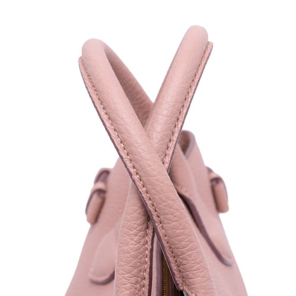 Pre-owned Burberry Medium Leather and House Check Banner Satchel Pink
