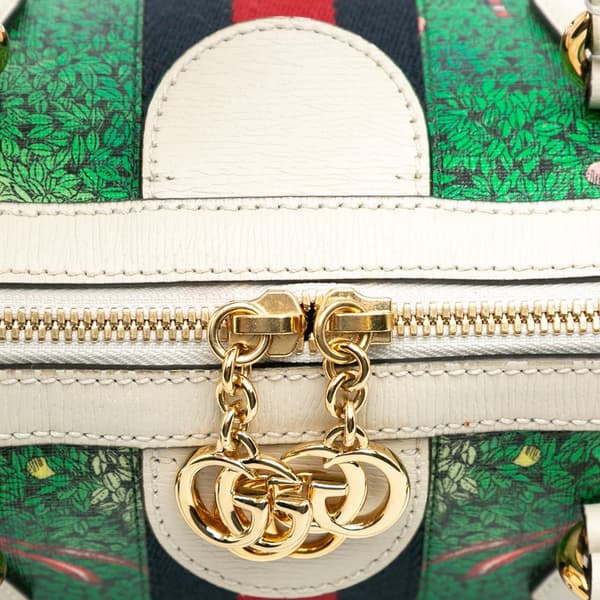 Pre-owned Gucci Yuko Higuchi Medium Coated Canvas Ophidia Web Satchel White