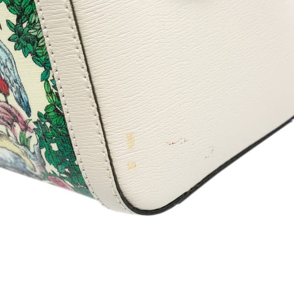 Pre-owned Gucci Yuko Higuchi Medium Coated Canvas Ophidia Web Satchel White