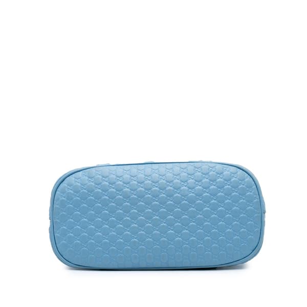 Pre-owned Gucci Mini Microguccissima Dome Satchel Blue