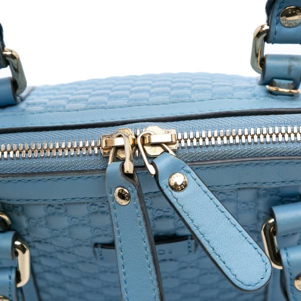Pre-owned Gucci Mini Microguccissima Dome Satchel Blue
