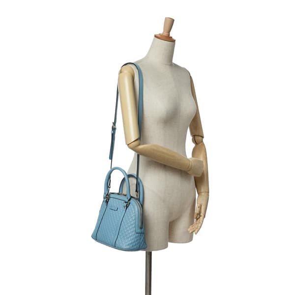 Pre-owned Gucci Mini Microguccissima Dome Satchel Blue