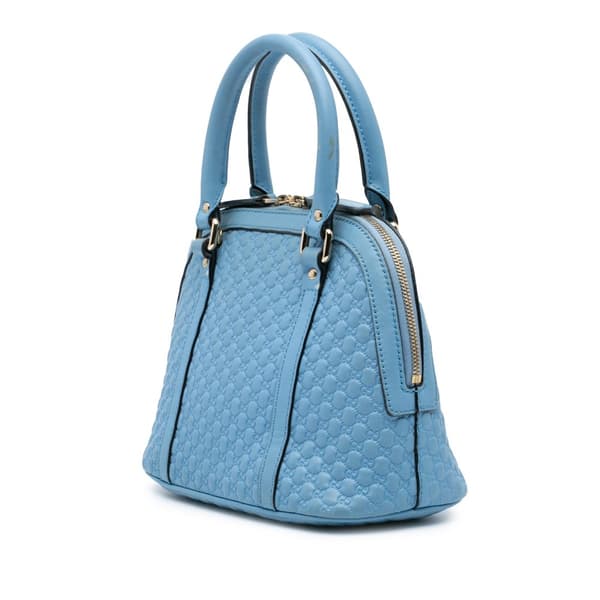 Pre-owned Gucci Mini Microguccissima Dome Satchel Blue