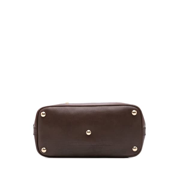 Pre-owned Gucci Medium GG Canvas Charm Dome Satchel Brown