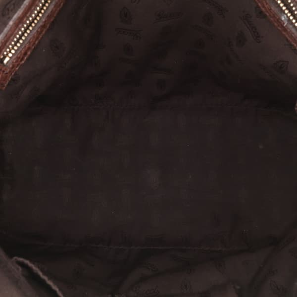 Pre-owned Gucci Medium GG Canvas Charm Dome Satchel Brown