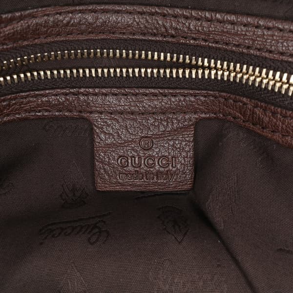 Pre-owned Gucci Medium GG Canvas Charm Dome Satchel Brown