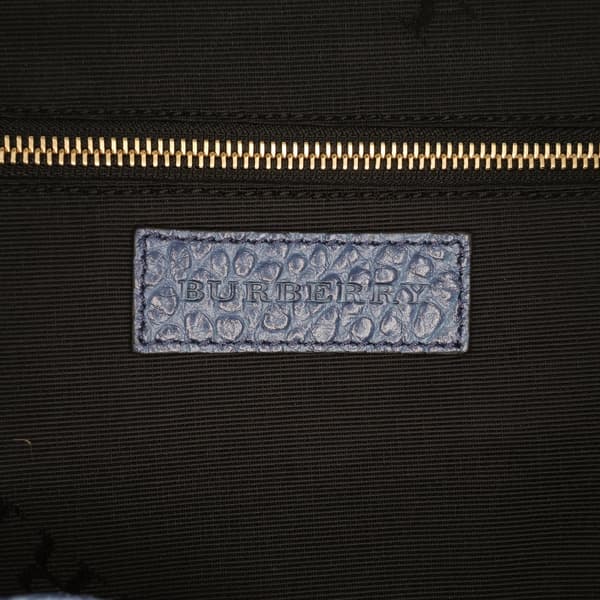 Pre-owned Burberry Small Grained Calfskin Orchard Bowling Bag Blue