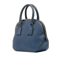 Miniatyrbild 2 av 10: Pre-owned Burberry Small Grained Calfskin Orchard Bowling Bag Blue