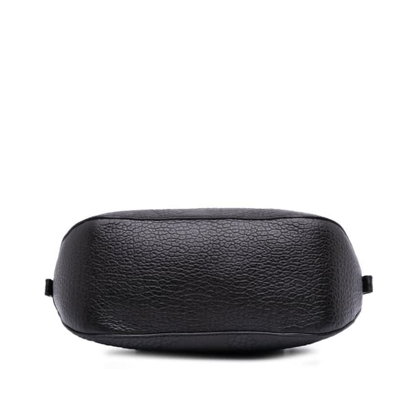 Pre-owned Burberry Small Grained Calfskin Orchard Bowling Bag Black