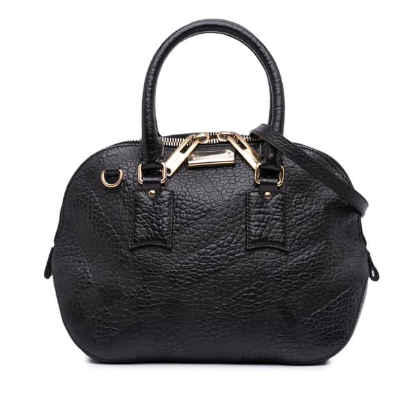 Pre-owned Burberry Small Grained Calfskin Orchard Bowling Bag Black