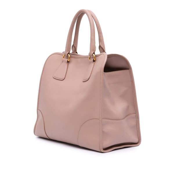Pre-owned Prada Saffiano Lux Shopping Tote Pink