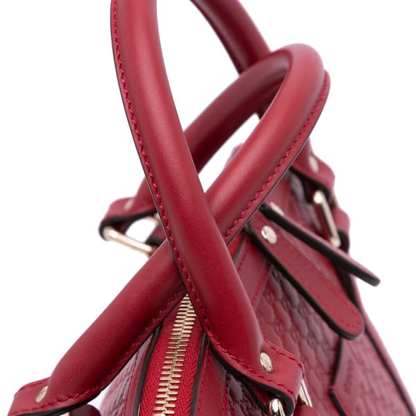 Pre-owned Gucci Medium Microguccissima Dome Satchel Red