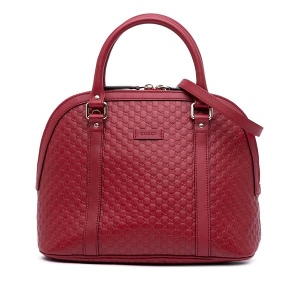Pre-owned Gucci Medium Microguccissima Dome Satchel Red
