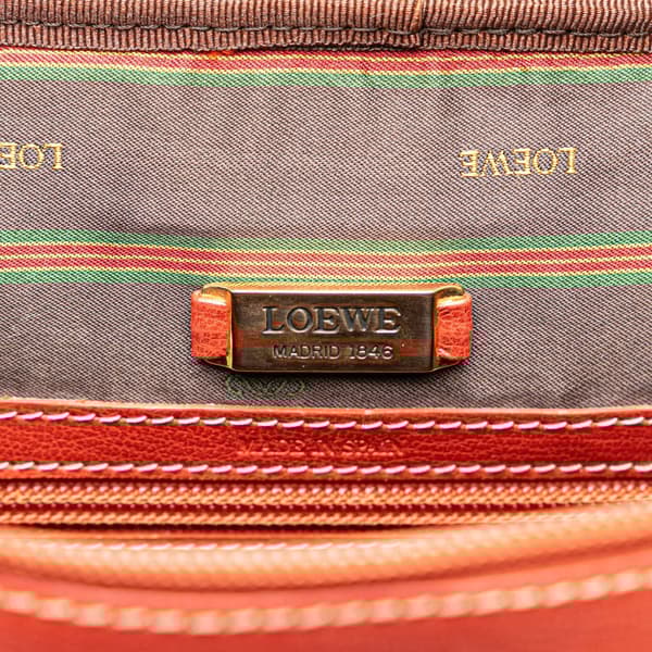 Pre-owned LOEWE Leather Velasquez Twist Vanity Bag Red