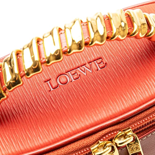 Pre-owned LOEWE Leather Velasquez Twist Vanity Bag Red