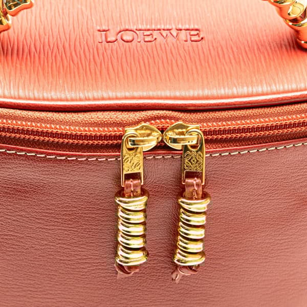 Pre-owned LOEWE Leather Velasquez Twist Vanity Bag Red