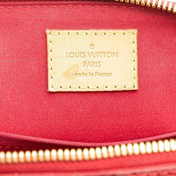Pre-owned Louis Vuitton Monogram Vernis Rayures Alma BB Red