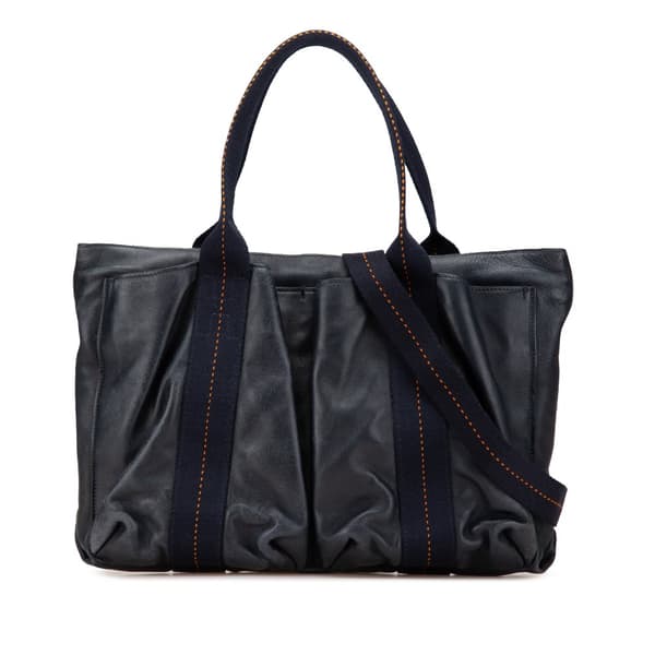 Pre-owned Hermès Caravan Horizontal MM Blue