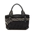 Miniatyrbild 1 av 10: Pre-owned Fendi Zucca Nylon Zip Code Handbag Black