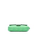 Miniatyrbilde 3 av 10: Pre-owned Fendi Zucca Embossed Stitched Leather Baguette Satchel Green