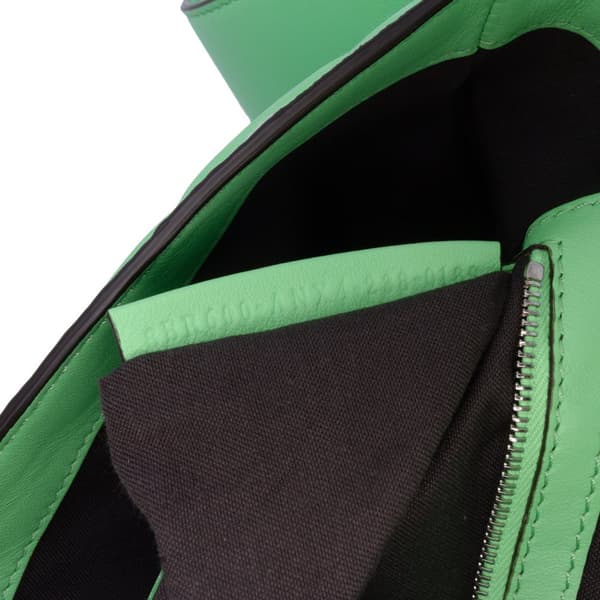 Pre-owned Fendi Zucca Embossed Stitched Leather Baguette Satchel Green