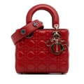 Miniatyrbilde 1 av 10: Pre-owned Dior Small Lambskin Cannage My ABCDior Lady Dior Red