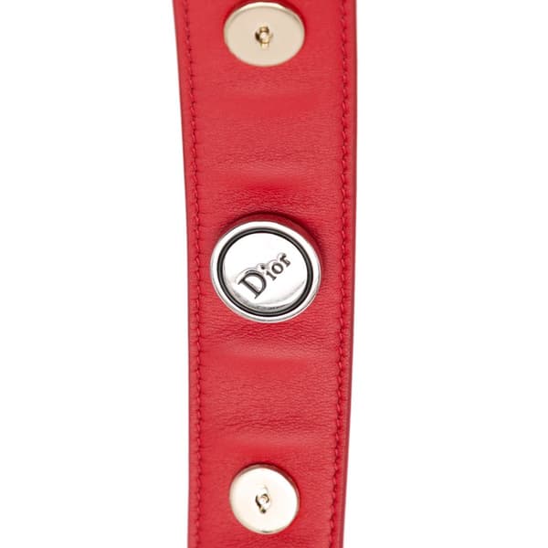 Pre-owned Dior Small Lambskin Cannage My ABCDior Lady Dior Red