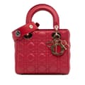 Miniatyrbilde 1 av 10: Pre-owned Dior Small Lambskin Cannage My ABCDior Lady Dior Red