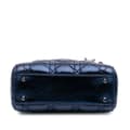 Miniatyrbild 3 av 10: Pre-owned Dior Mini Metallic Calfskin Cannage Lady Dior Blue