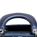 Miniatyrbild 9 av 10: Pre-owned Dior Mini Metallic Calfskin Cannage Lady Dior Blue