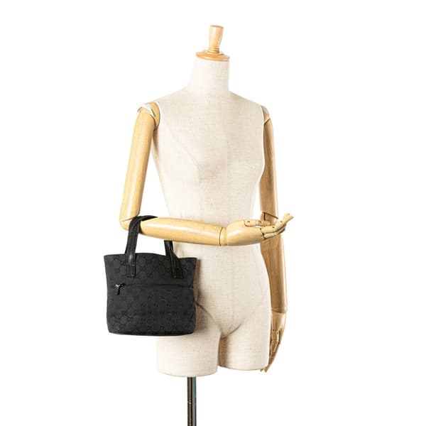 Pre-owned Gucci GG Canvas Handbag Black