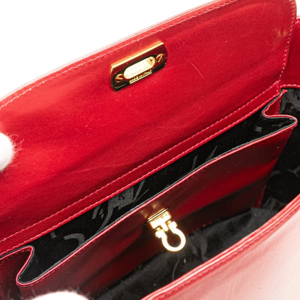 Pre-owned Ferragamo Leather Gancini Satchel Red