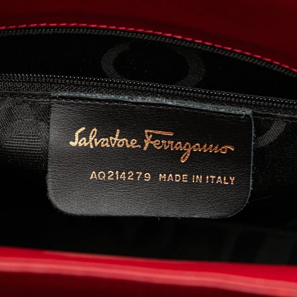 Pre-owned Ferragamo Leather Gancini Satchel Red