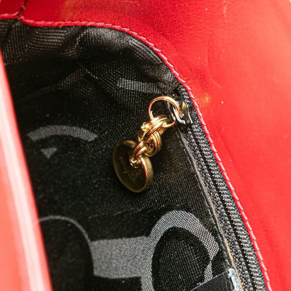 Pre-owned Ferragamo Leather Gancini Satchel Red