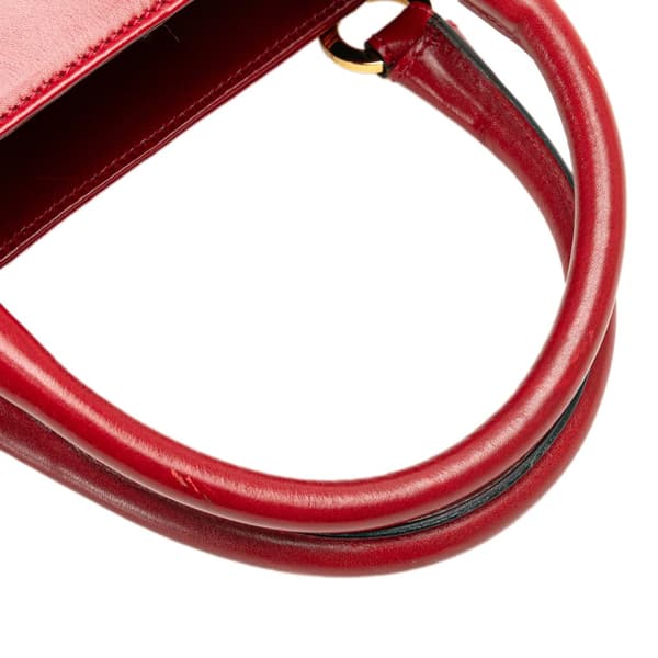 Pre-owned Ferragamo Leather Gancini Satchel Red