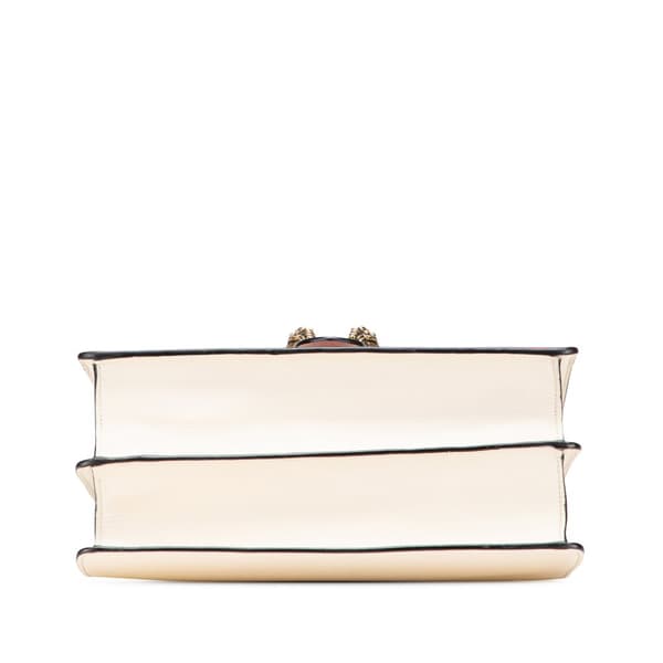 Pre-owned Gucci Medium Leather Bamboo Dionysus Web Satchel White