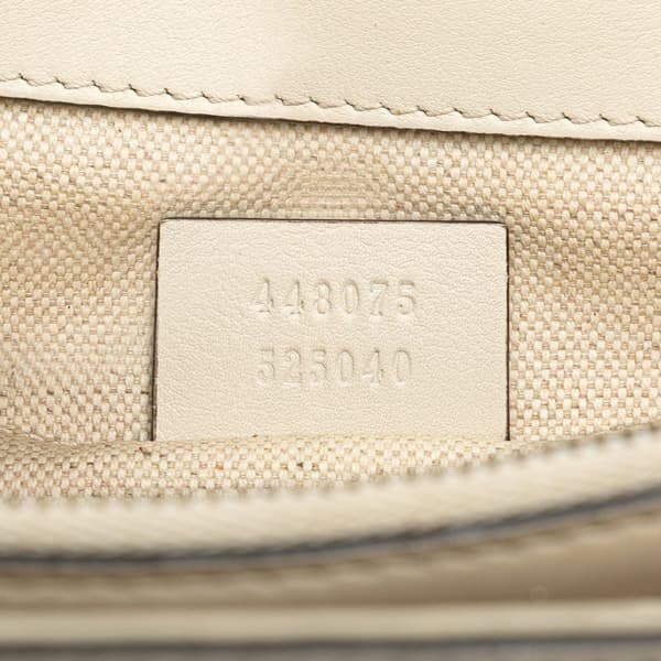 Pre-owned Gucci Medium Leather Bamboo Dionysus Web Satchel White