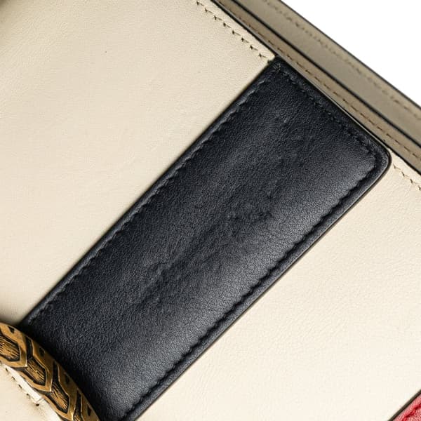 Pre-owned Gucci Medium Leather Bamboo Dionysus Web Satchel White