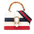 Miniatyrbilde 1 av 10: Pre-owned Gucci Medium Leather Bamboo Dionysus Web Satchel White