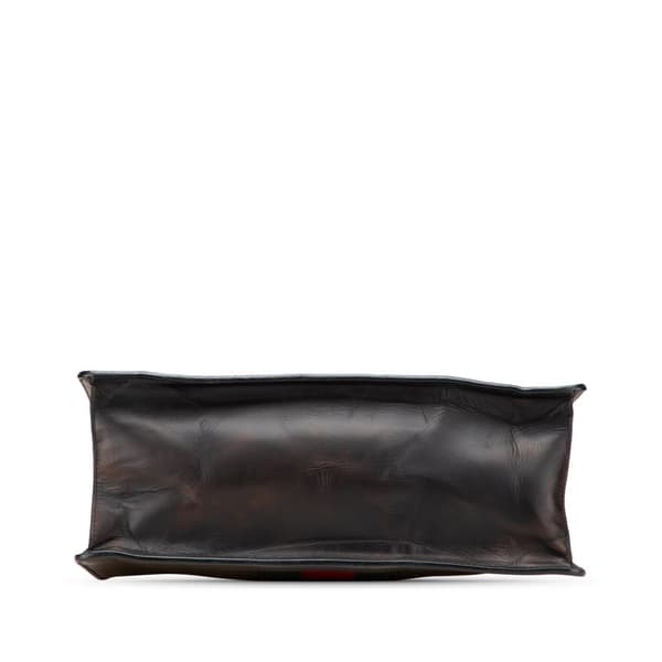 Pre-owned Gucci Medium Leather Sylvie Top Handle Bag Black