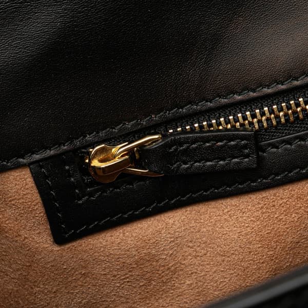 Pre-owned Gucci Medium Leather Sylvie Top Handle Bag Black