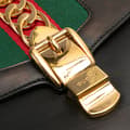 Miniatyrbild 8 av 10: Pre-owned Gucci Medium Leather Sylvie Top Handle Bag Black
