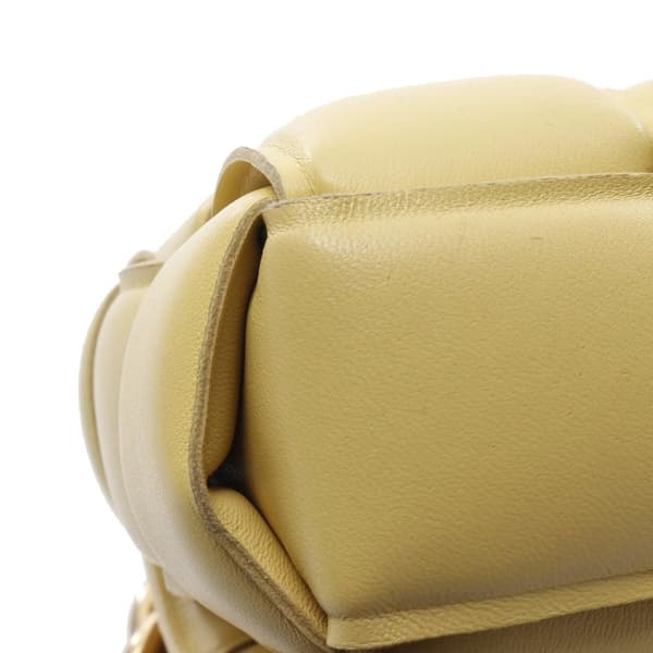 Pre-owned Bottega Veneta Nappa Intrecciato Padded Chain Cassette Satchel Yellow