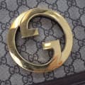 Miniatyrbild 5 av 10: Pre-owned Gucci Small GG Supreme Blondie Chain Satchel Brown