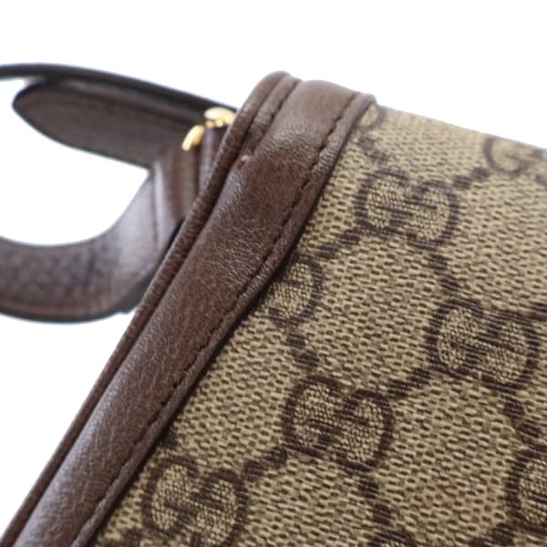 Pre-owned Gucci Small GG Supreme Blondie Chain Satchel Brown